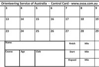 Control Cards – 30 Punch Squares (Pack Of 100) with Orienteering Control Card Template