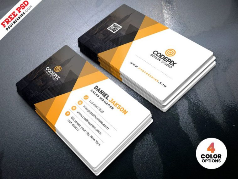 Corporate Business Card Template Psd - Free Download intended for Template Name Card Psd