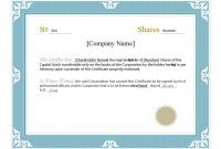 Corporate Share Certificate Template (1 within Blank Share Certificate Template Free
