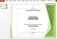 Course Completion Certificate Template For Powerpoint within Class Completion Certificate Template