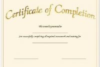 Create Free Certificate Completion | Fill In The Blank throughout Certificate Of Completion Template Free Printable
