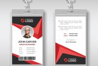 Creative Id Card Template With Red Details | Premium Vector with regard to Media Id Card Templates
