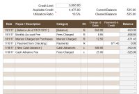 Credit Account Register Template inside Credit Card Statement Template Excel