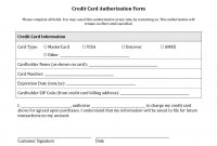 Credit Card Authorization Form Templates Download Regarding for Credit Card Authorisation Form Template Australia
