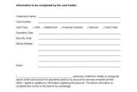Credit Card Authorization Forms | Hloom pertaining to Credit Card On File Form Templates