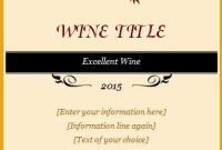 Custom Design Wine Label Templates | Word & Excel Templates within Blank Wine Label Template
