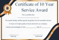 Customer Service Award Certificate: 10 Templates That Give within Certificate For Years Of Service Template