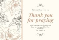 Customize 24+ Funeral Thank You Cards Templates Online – Canva throughout Sympathy Thank You Card Template