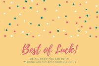 Customize 31+ Good Luck Cards Templates Online – Canva throughout Good Luck Card Template
