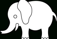 Cute Elephant Line Art – Free Clip Art | Elephant Outline with Blank Elephant Template