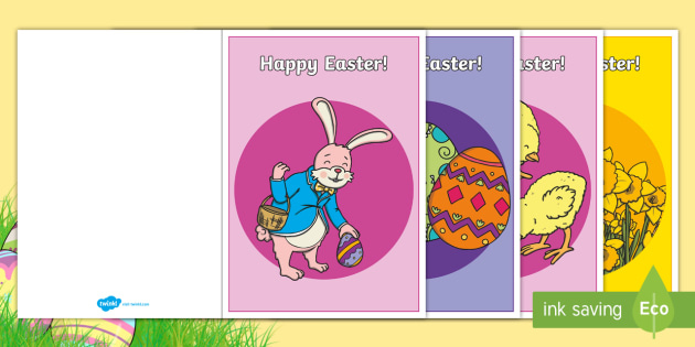 Cute Happy Easter Cards | Printable Templates | Primary in Easter Card Template Ks2