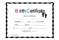 Cute Looking Birth Certificate Template for Novelty Birth Certificate Template