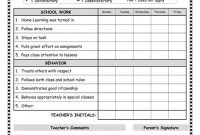 Daily Progress Report Forms Kindergarten – 6Th Grade with Daily Report Card Template For Adhd