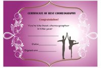 Dance Certificate Template – 26+ Free Certificates For Dance for Dance Certificate Template