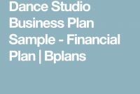 Dance Studio Business Plan Sample – Financial Plan | Bplans inside Free Dance Studio Business Plan Template