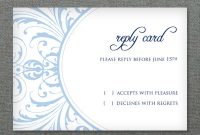 Deco Scroll Wedding Rsvp Card Template within Template For Rsvp Cards For Wedding