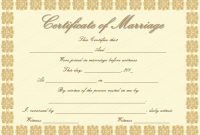 Decorative Marriage Certificate Template – (For Word & Pdf) pertaining to Commemorative Certificate Template