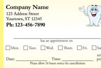 Dental Appointment Business Cards | Medical Appointment Cards pertaining to Dentist Appointment Card Template