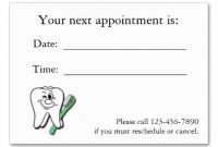 Dental Appointment Card Business Card Template | Dental intended for Dentist Appointment Card Template