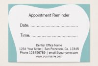 Dentist Appointment Reminder Cards | Dental Office | Zazzle for Dentist Appointment Card Template