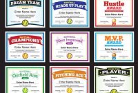 Designer Softball Team Award Certificates | Sports Feel Good pertaining to Softball Award Certificate Template