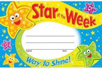 Details About 30 Kids Star Of The Week Reward Recognition Certificate Awards with Star Of The Week Certificate Template