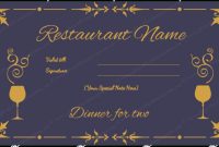 Dinner Certificate Template Free (5 with Dinner Certificate Template Free