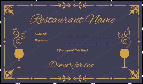 Dinner Certificate Template Free (5 with Dinner Certificate Template Free