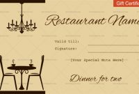 Dinner For Two (Khaki, #9958) In 2020 | Gift Certificate throughout Dinner Certificate Template Free
