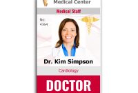 Doctor Id Card #4 | Id Card Template, Employee Id Card, Card intended for Hospital Id Card Template