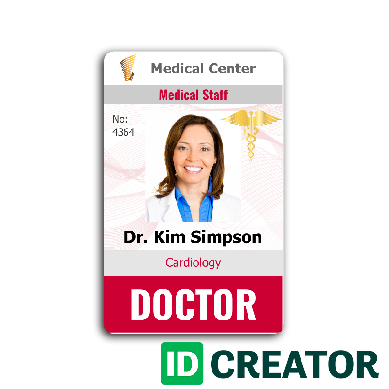 Doctor Id Card #4 | Id Card Template, Employee Id Card, Card intended for Hospital Id Card Template