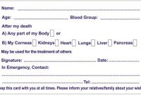 Donor Card Back | Card Template, Donor, Templates pertaining to Organ Donor Card Template