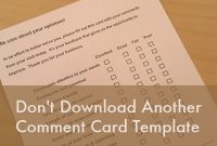 Don't Download Another Comment Card Template | Talktothemanager in Comment Cards Template