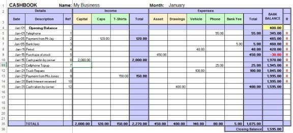 Double Entry Bookkeeping Template - Google Search in Template For Small Business Bookkeeping