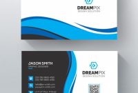 Download Blue Wavy Psd Business Card Template For Free for Blank Business Card Template Psd