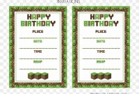 Download The Minecraft Free Party Printables Here regarding Minecraft Birthday Card Template