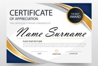 Download Vector – Wavy Certificate Of Appreciation Template pertaining to Free Certificate Of Appreciation Template Downloads