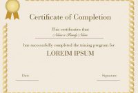 Downloadable Certificates Of Completion Template With Golden inside Blank Certificate Templates Free Download