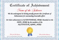 √ Free Printable Certificate Of Achievement Template within Army Certificate Of Achievement Template