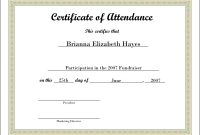 ❤️free Printable Certificate Of Attendance Sample Template intended for Attendance Certificate Template Word