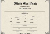 Editable Birth Certificate Template (8) - Templates Example with Novelty Birth Certificate Template