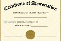 Editable Certificate Of Appreciation Template Editable in Certificate Of Appreciation Template Free Printable