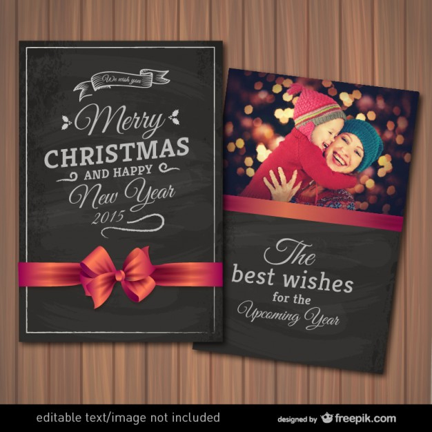 Editable Christmas Card With Photography Frame | Free Vector for Free Christmas Card Templates For Photographers