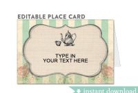 Editable Place Card // Fillable Pdf Mermaid Place Card for Place Card Template Free 6 Per Page