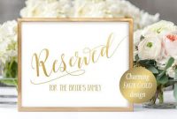 Editable Reserved Sign Printable Reserved Printable Wedding with Reserved Cards For Tables Templates