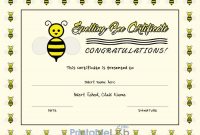 Editable Spelling Bee Certificate Template In Cream, Yellow throughout Spelling Bee Award Certificate Template