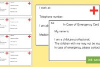 Editable Teacher In Case Of Emergency Information Cards pertaining to In Case Of Emergency Card Template