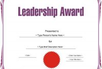 Education Certificate – Leadership Award Template with regard to Leadership Award Certificate Template