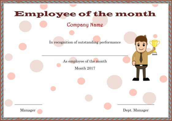 Elegant And Funny Employee Of The Month Certificate for Manager Of The Month Certificate Template