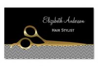 Elegant Black And Gold Chevrons Hair Salon Business Card throughout Hair Salon Business Card Template